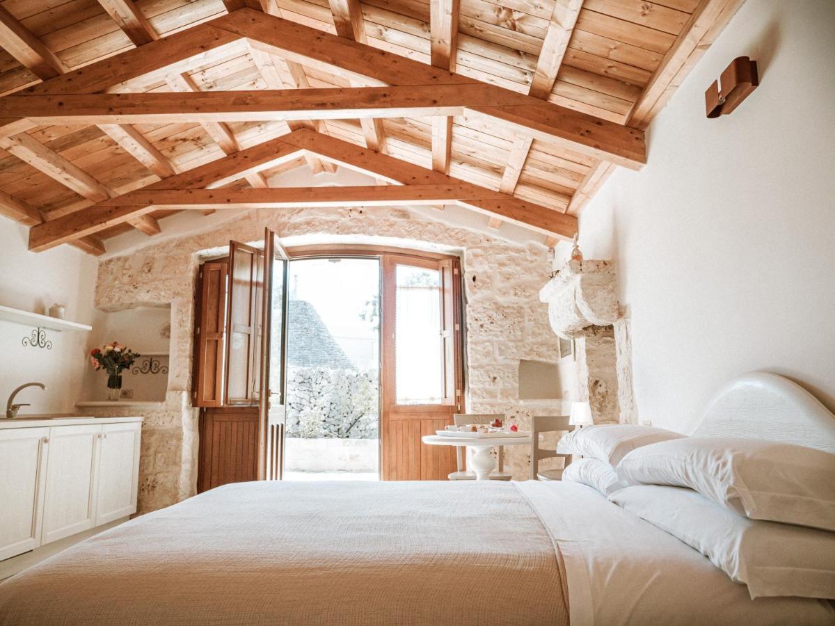 Habitación con cama extragrande y vistas a la piscina